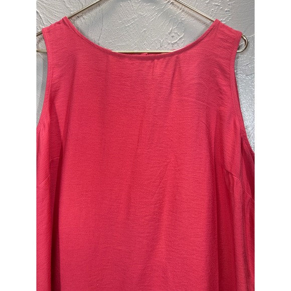 LOFT Tops - LOFT Coral Pink Sleeveless Peplum Tank Top Blouse Women's XL Button Back Ruffled